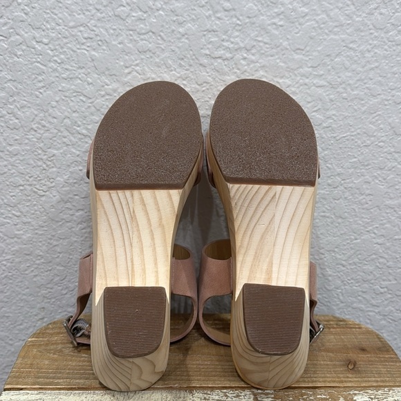 Nisolo All Day Open Toe Leather Wooden Clog  Desert Rose Size 7 - Picture 7 of 9